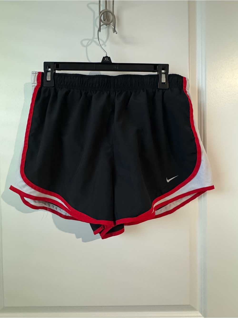 Nike Black Athletic Shorts with Red Trim